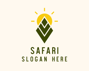 Farming Leaf Sun Logo