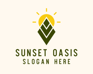 Farming Leaf Sun logo design