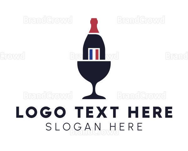 Wine Glass Bottle Logo