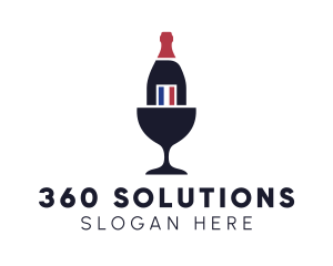 Wine Glass Bottle logo design