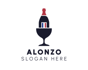 Wine Glass Bottle logo design