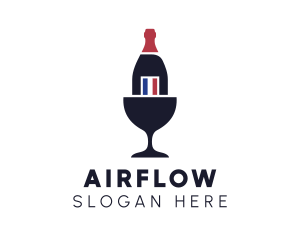 Wine Glass Bottle logo design