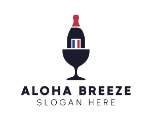 Wine Glass Bottle logo design