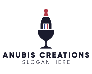 Wine Glass Bottle logo design