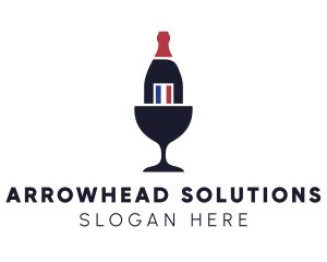 Wine Glass Bottle logo design