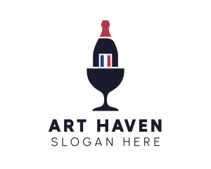 Wine Glass Bottle logo design