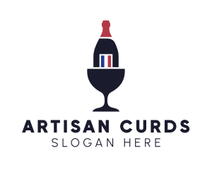 Wine Glass Bottle logo design