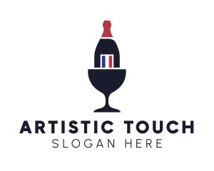 Wine Glass Bottle logo design