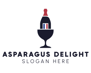 Wine Glass Bottle logo design