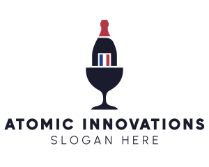 Wine Glass Bottle logo design