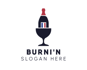 Wine Glass Bottle logo design