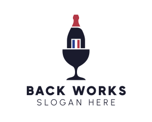 Wine Glass Bottle logo design