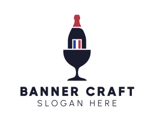 Wine Glass Bottle logo design