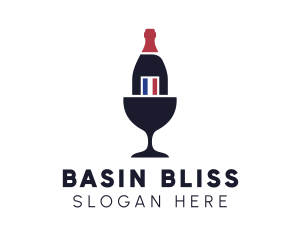 Wine Glass Bottle logo design