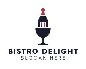 Wine Glass Bottle logo design