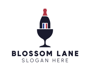 Wine Glass Bottle logo design