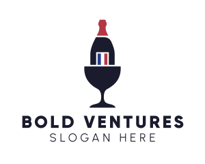 Wine Glass Bottle logo design