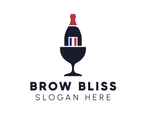 Wine Glass Bottle logo design