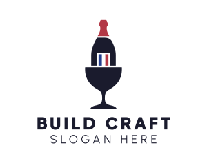 Wine Glass Bottle logo design