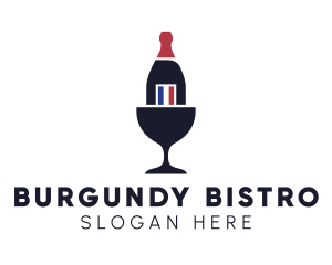 Burgundy - Wine Glass Bottle logo design