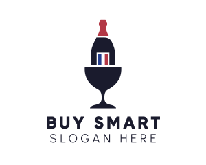 Wine Glass Bottle logo design