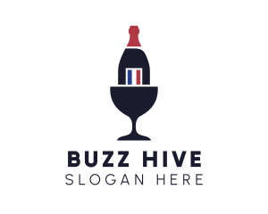 Wine Glass Bottle logo design