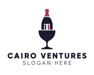 Wine Glass Bottle logo design