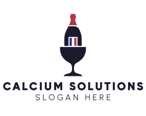 Wine Glass Bottle logo design