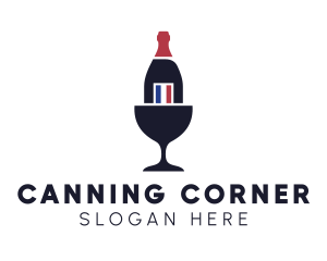 Wine Glass Bottle logo design