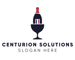 Wine Glass Bottle logo design