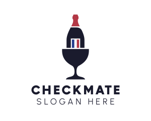 Wine Glass Bottle logo design