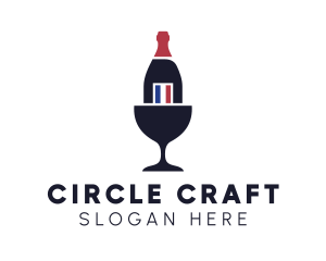 Wine Glass Bottle logo design