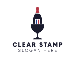 Wine Glass Bottle logo design