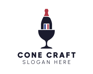 Wine Glass Bottle logo design