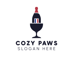 Wine Glass Bottle logo design