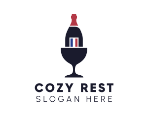 Wine Glass Bottle logo design