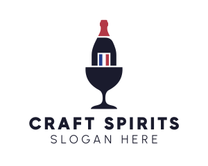 Alcohol - Wine Glass Bottle logo design