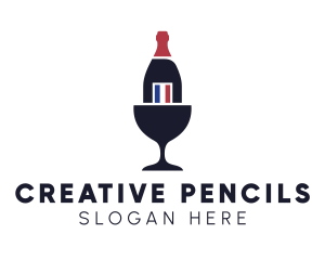 Wine Glass Bottle logo design