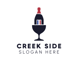 Wine Glass Bottle logo design