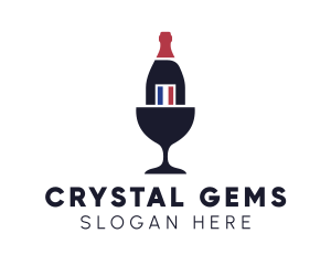 Wine Glass Bottle logo design