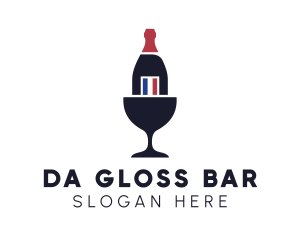 Wine Glass Bottle logo design