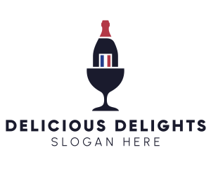 Wine Glass Bottle logo design