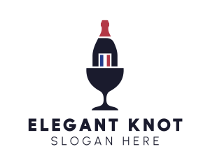 Wine Glass Bottle logo design