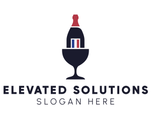 Wine Glass Bottle logo design