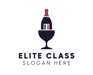 Wine Glass Bottle logo design