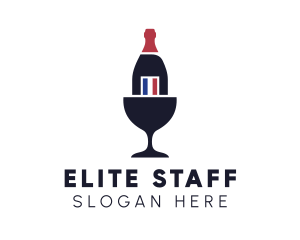 Wine Glass Bottle logo design