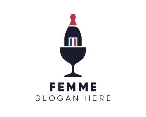 Wine Glass Bottle logo design