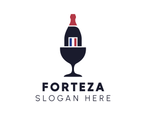 Wine Glass Bottle logo design