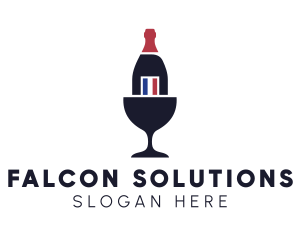 Wine Glass Bottle logo design