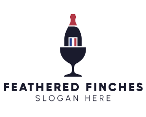 Wine Glass Bottle logo design